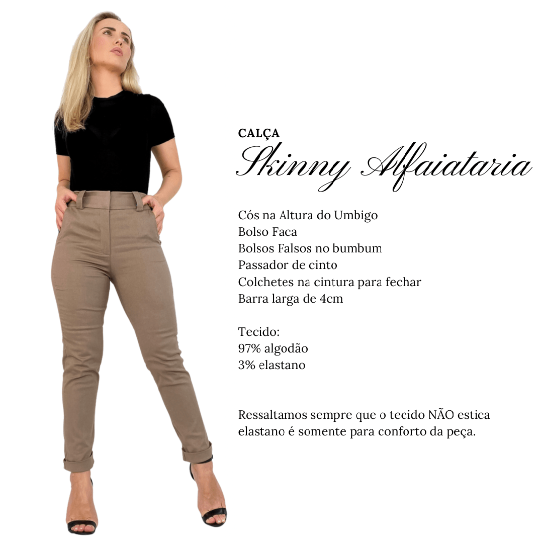 Skinny Cropped Alfaiataria Argila