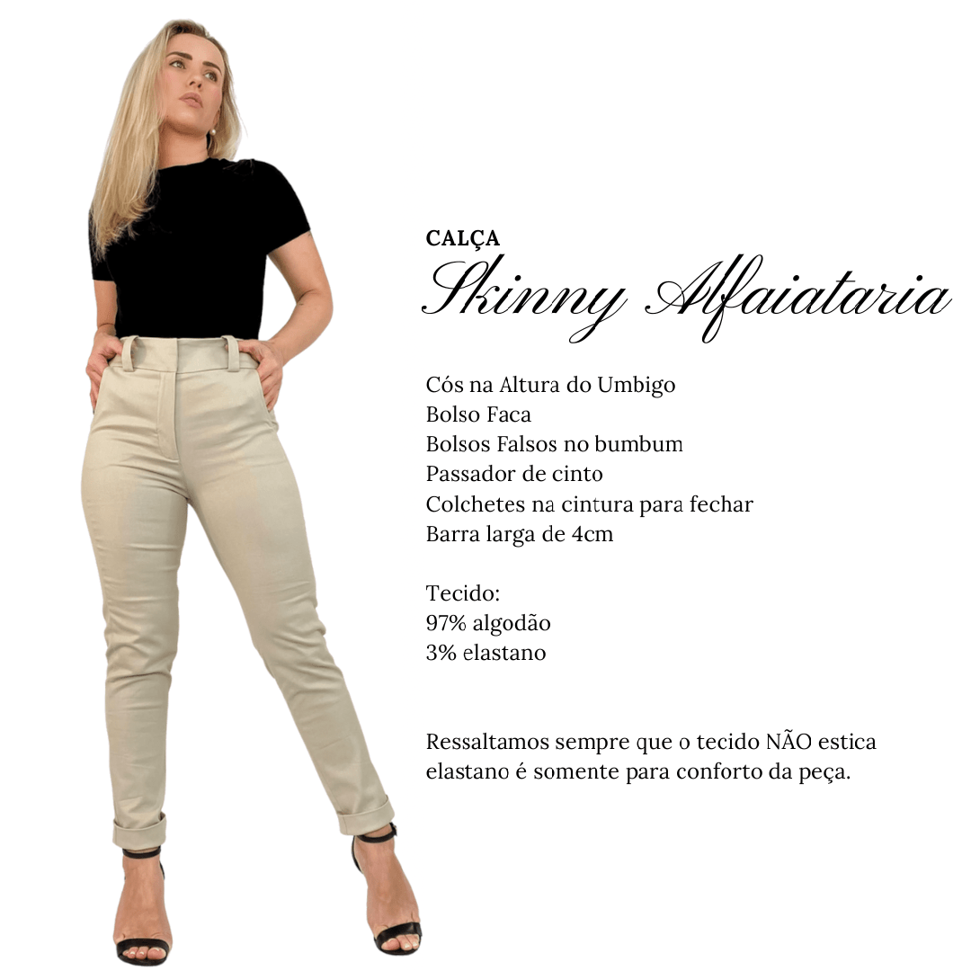 Skinny Cropped Alfaiataria Gelo