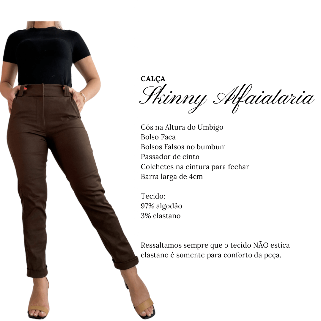 Skinny Cropped Alfaiataria Chocolate