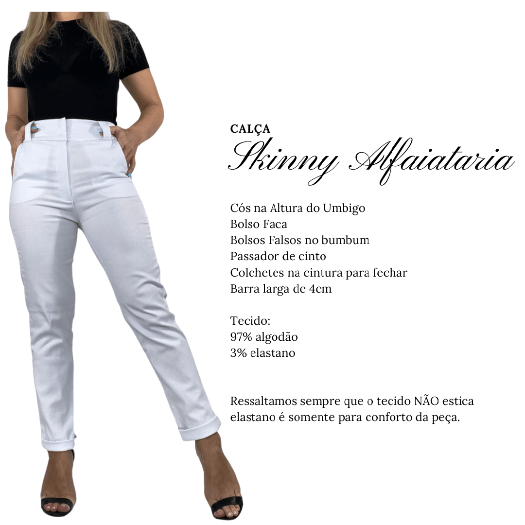 Skinny Cropped Alfaiataria Branca