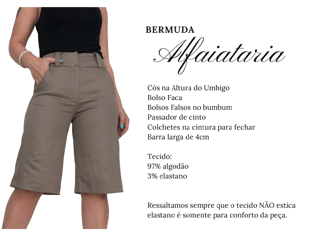 Bermuda Alfaiataria Argila