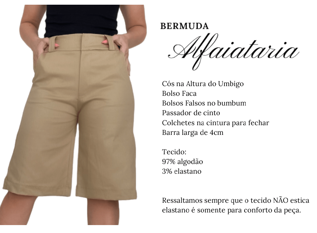 Bermuda Alfaiataria Caqui