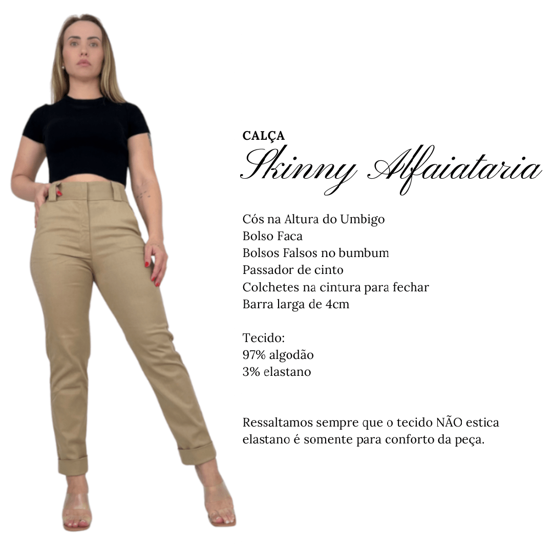 Skinny Cropped Alfaiataria Caqui