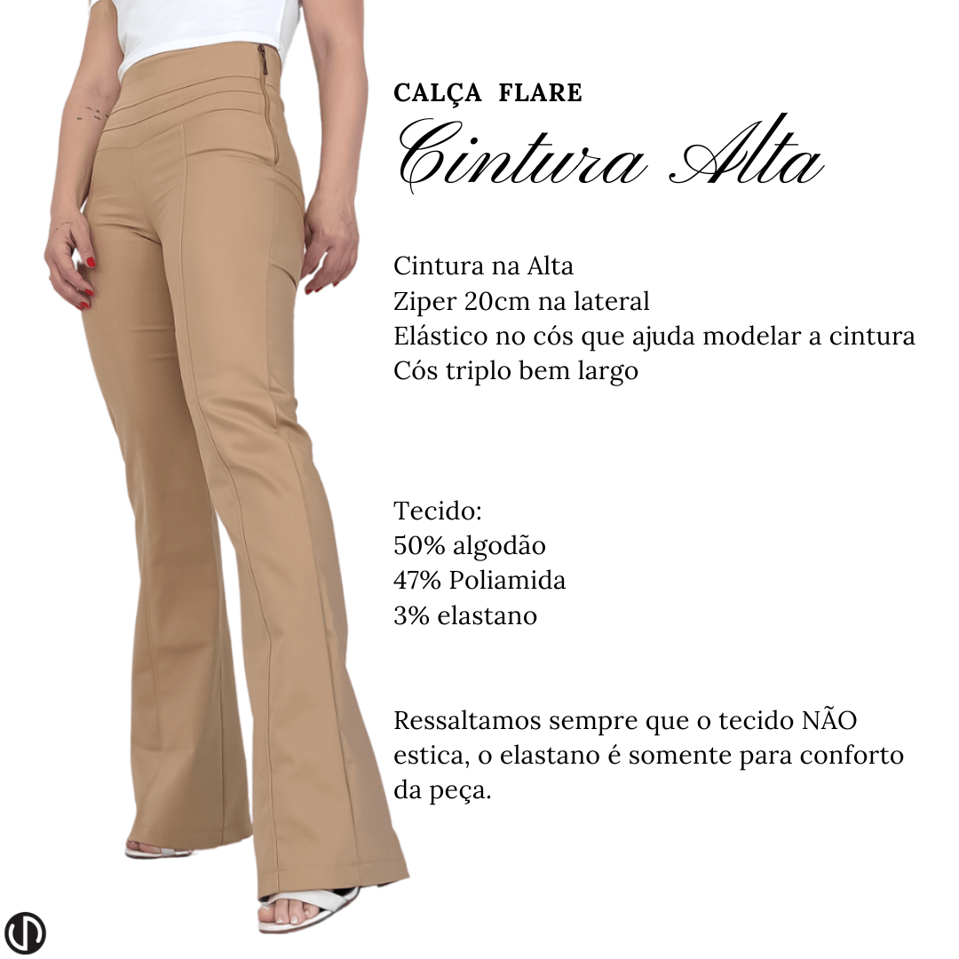 Calça Flare Cintura alta