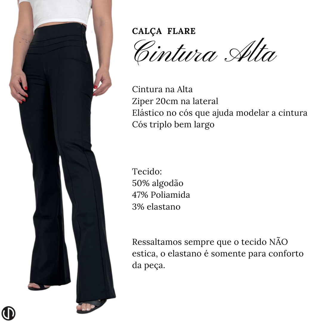 Calça Flare Cintura Alta