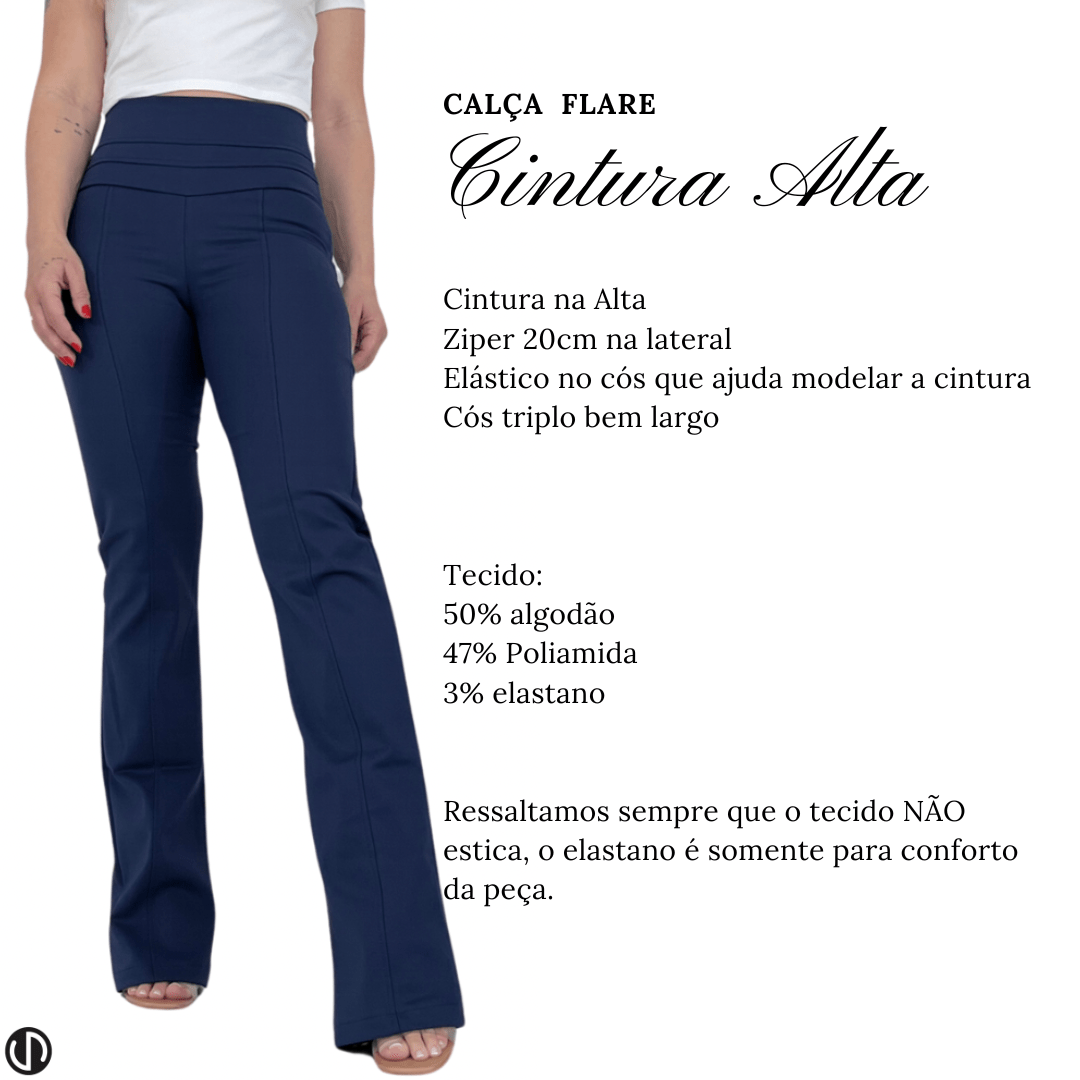 Calça Flare Cintura Alta