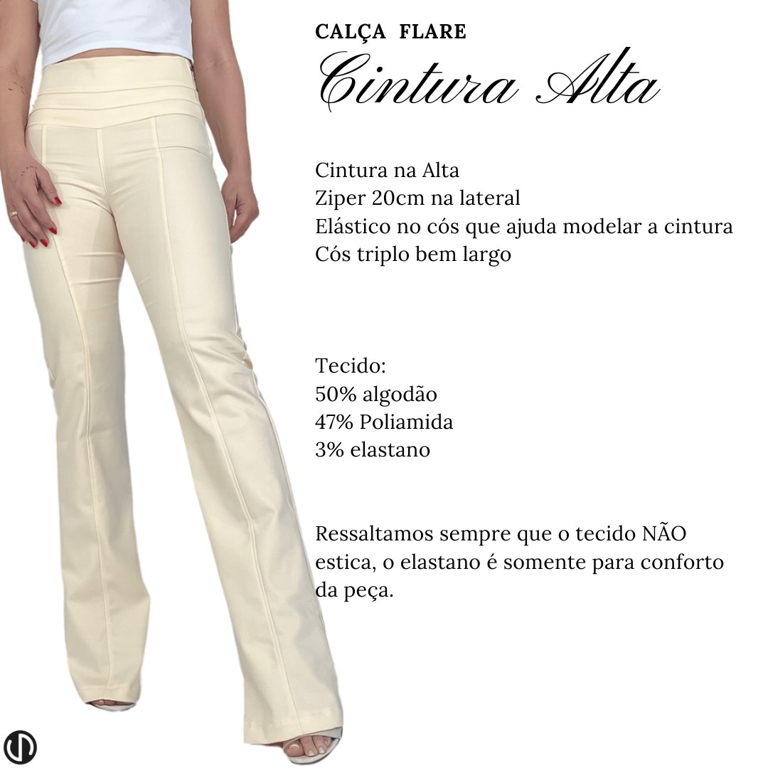 Calça Flare Cintura Alta