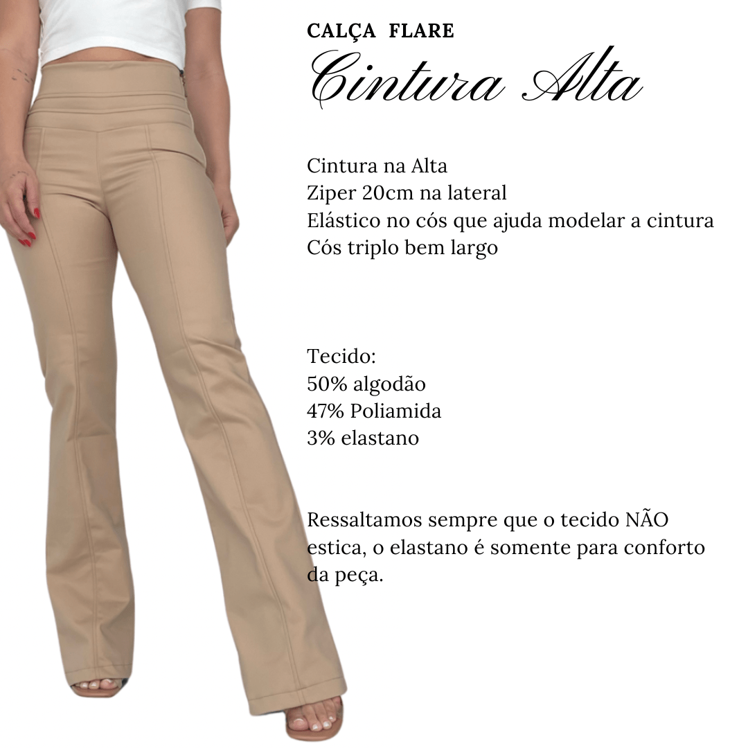 Calça Flare Cintura Alta