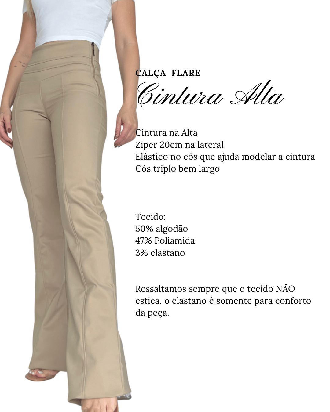 Calça Flare Cintura Alta