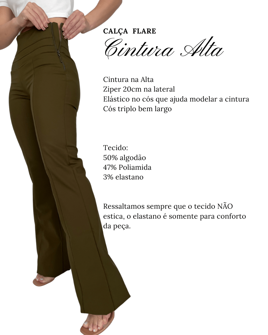 Calça Flare Cintura Alta