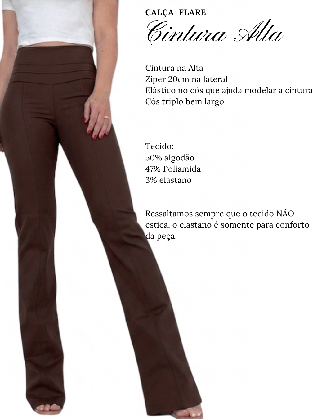 Calça Flare Cintura Alta