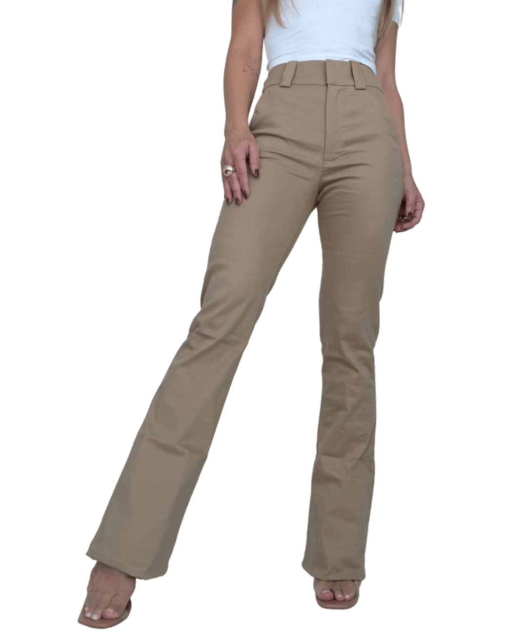 Calça FLARE ALFAIATARIA Caqui