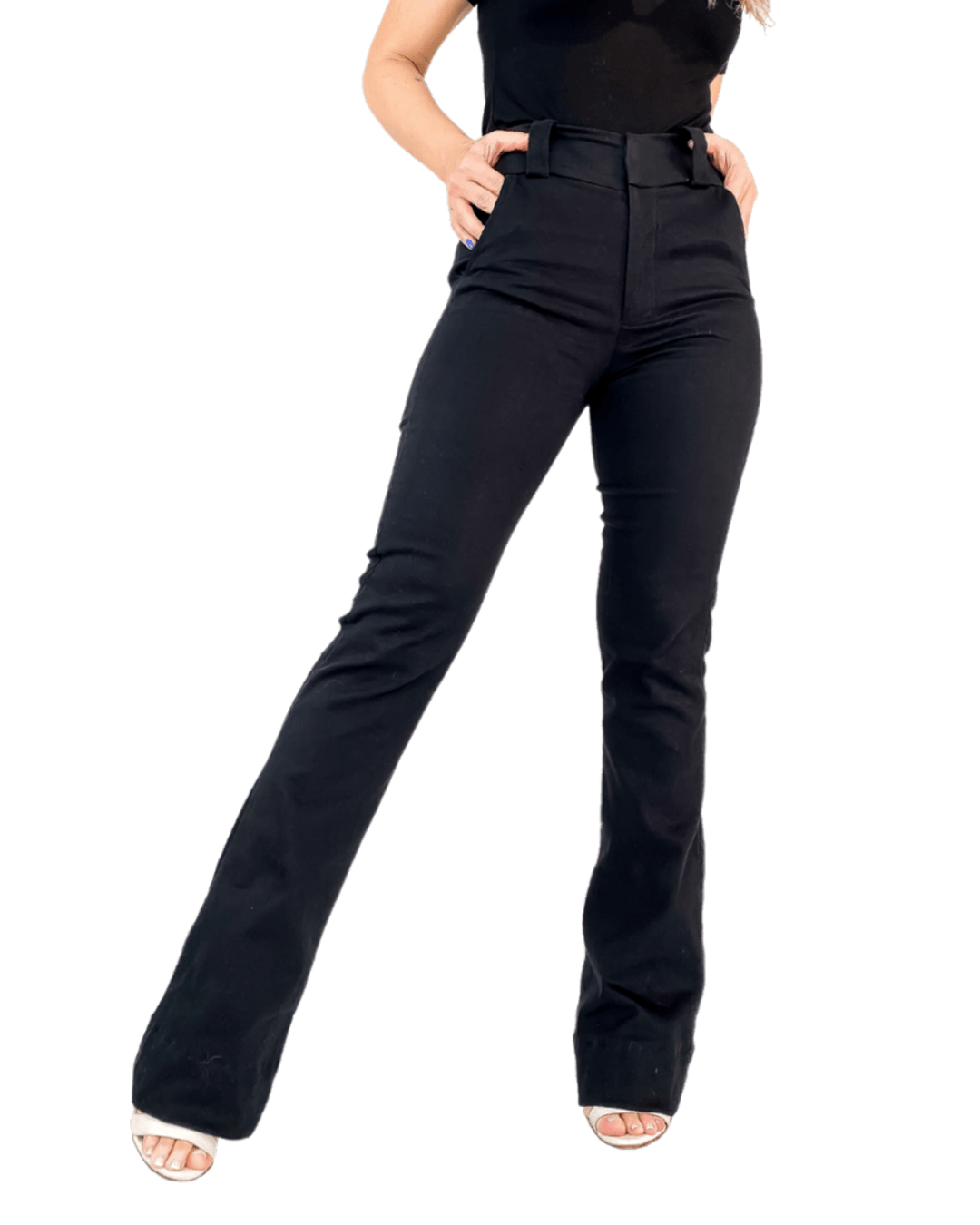 Calça Flare Preta Feminina F2108004