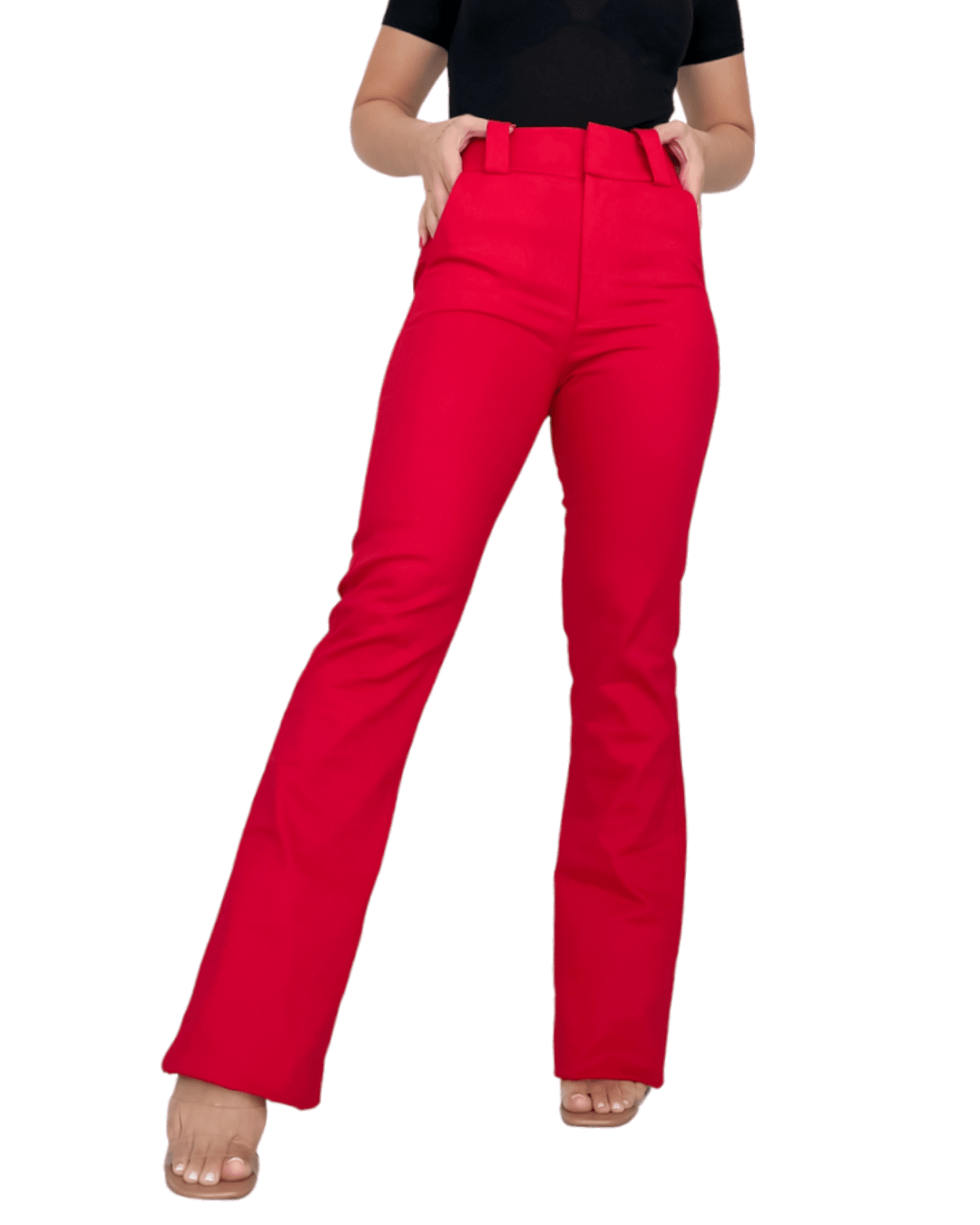 Calça FLARE ALFAIATARIA Vermelha