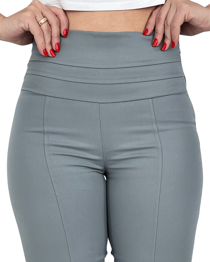 Calça Flare CalÃ§a Cintura Alta De Tecido Cintura Alta CalÃ§a