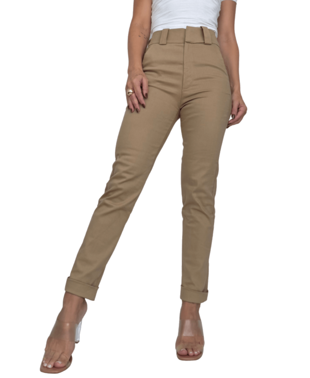 Calça SKINNY Cropped ALFAIATARIA Caqui