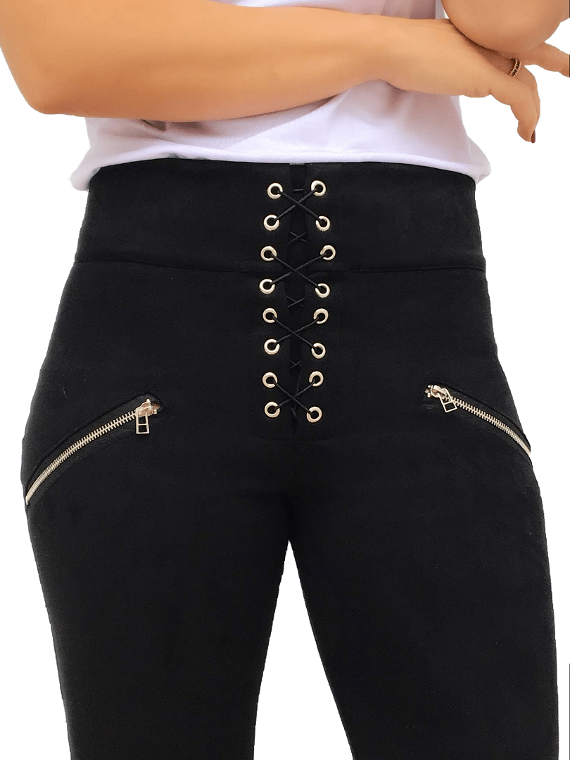 Calça Skinny Feminina Preta Matelasse