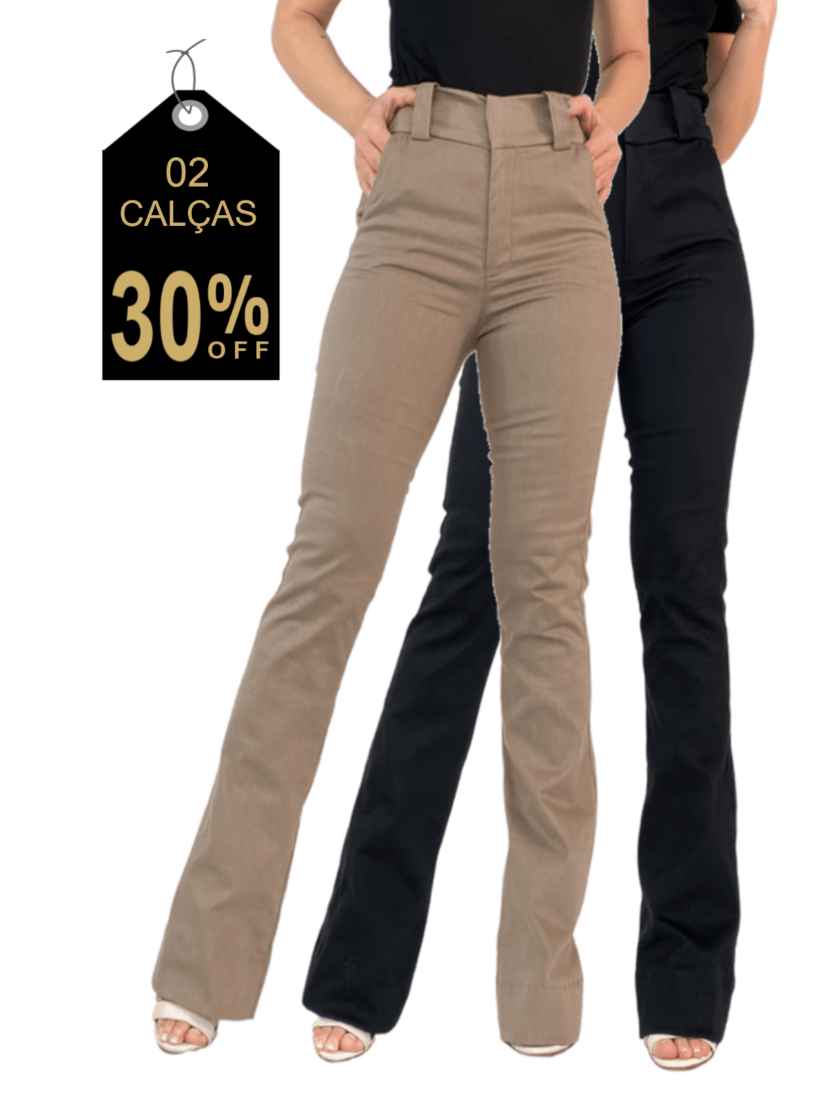 KIT COM 2 CALÇAS FLARE ALFAIATARIA