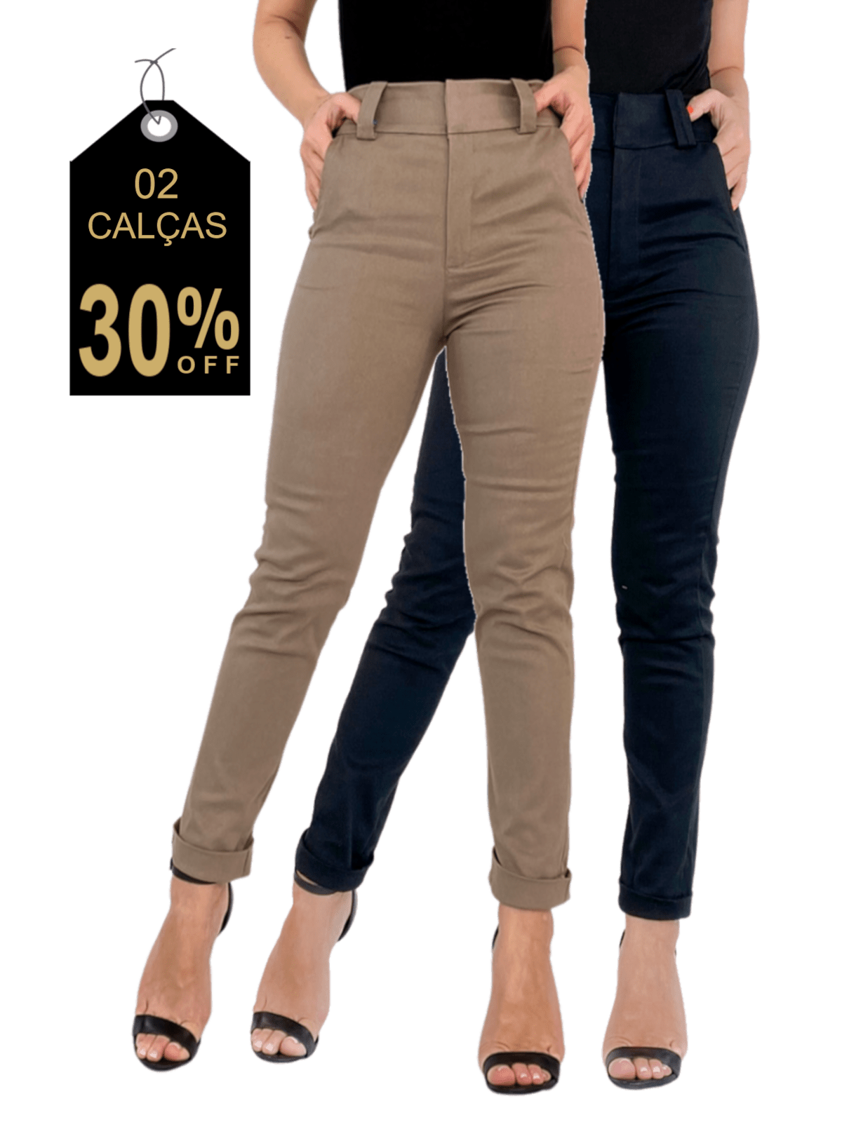 KIT COM 2 CALÇAS SKINNY CROPPED ALFAIATARIA