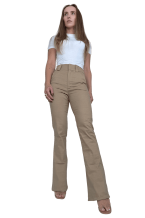 Calça FLARE ALFAIATARIA Caqui