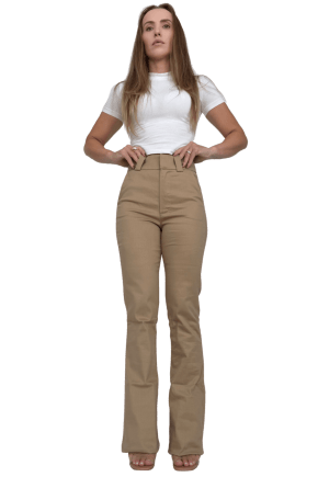 Calça FLARE ALFAIATARIA Caqui