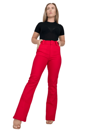 Calça FLARE ALFAIATARIA Vermelha