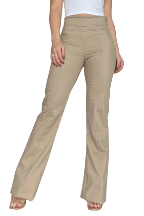 Calça Flare Cintura Alta BEGE