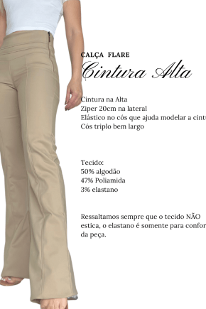 Calça Flare Cintura Alta BEGE