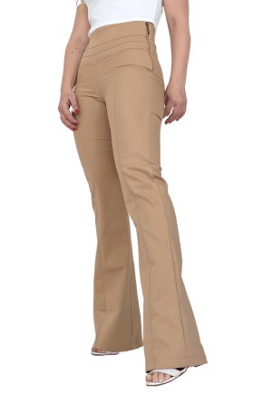 Calça Flare Cintura Alta CAQUI