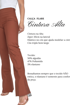 Calça Flare Cintura Alta TERRACOTA