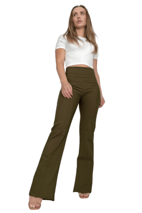 Calça Flare Cintura Alta VERDE MILITAR