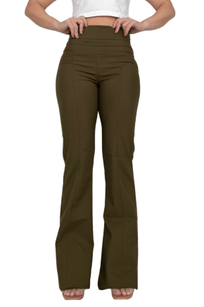 Calça Flare Cintura Alta VERDE MILITAR