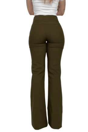 Calça Flare Cintura Alta VERDE MILITAR