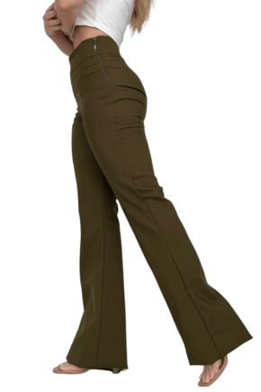 Calça Flare Cintura Alta VERDE MILITAR