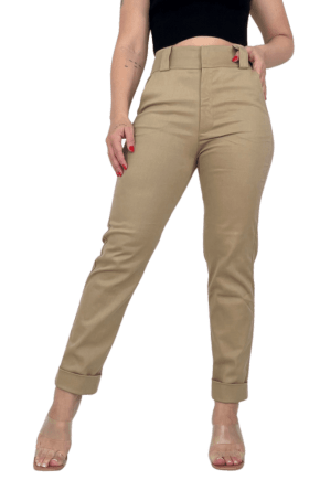 Calça SKINNY Cropped ALFAIATARIA Caqui