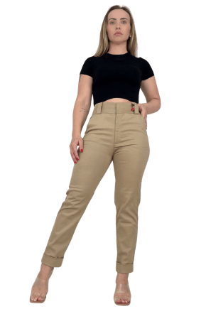 Calça SKINNY Cropped ALFAIATARIA Caqui