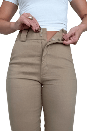 Calça SKINNY Cropped ALFAIATARIA Caqui