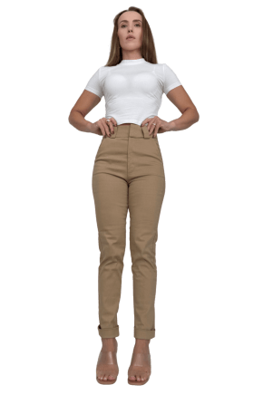 Calça SKINNY Cropped ALFAIATARIA Caqui