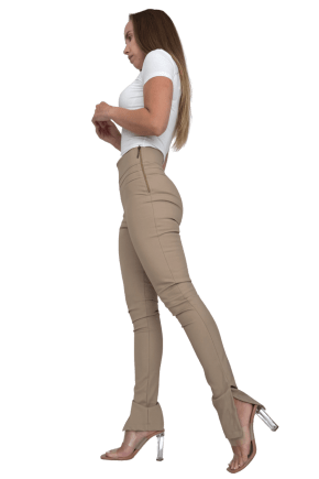 Calça Skinny Cintura Alta BEGE