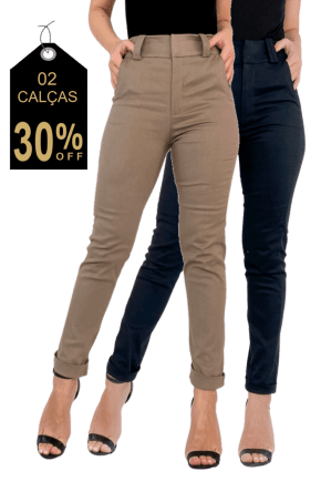 KIT COM 2 CALÇAS SKINNY CROPPED ALFAIATARIA